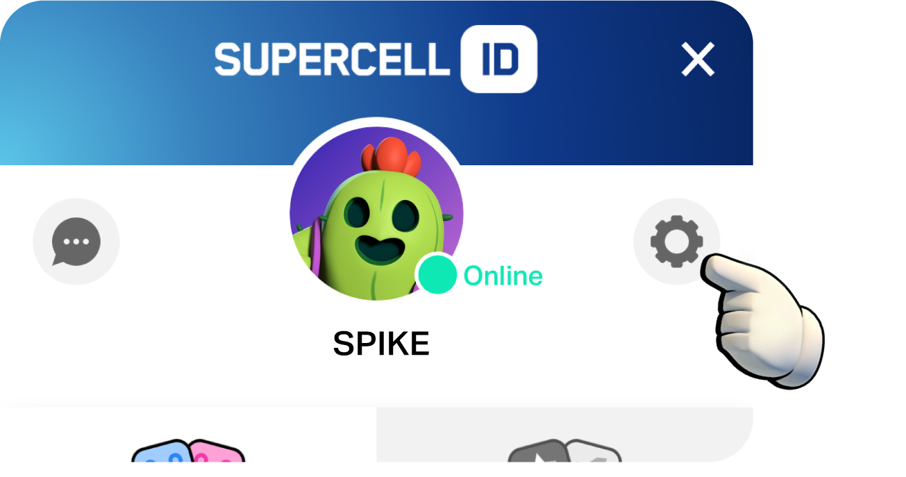In-game Supercell ID settings menu displaying options to switch accounts