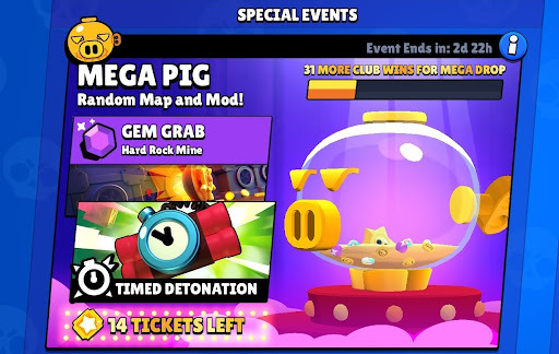 Brawl Stars Mega Pig event rewards and Starr Drops