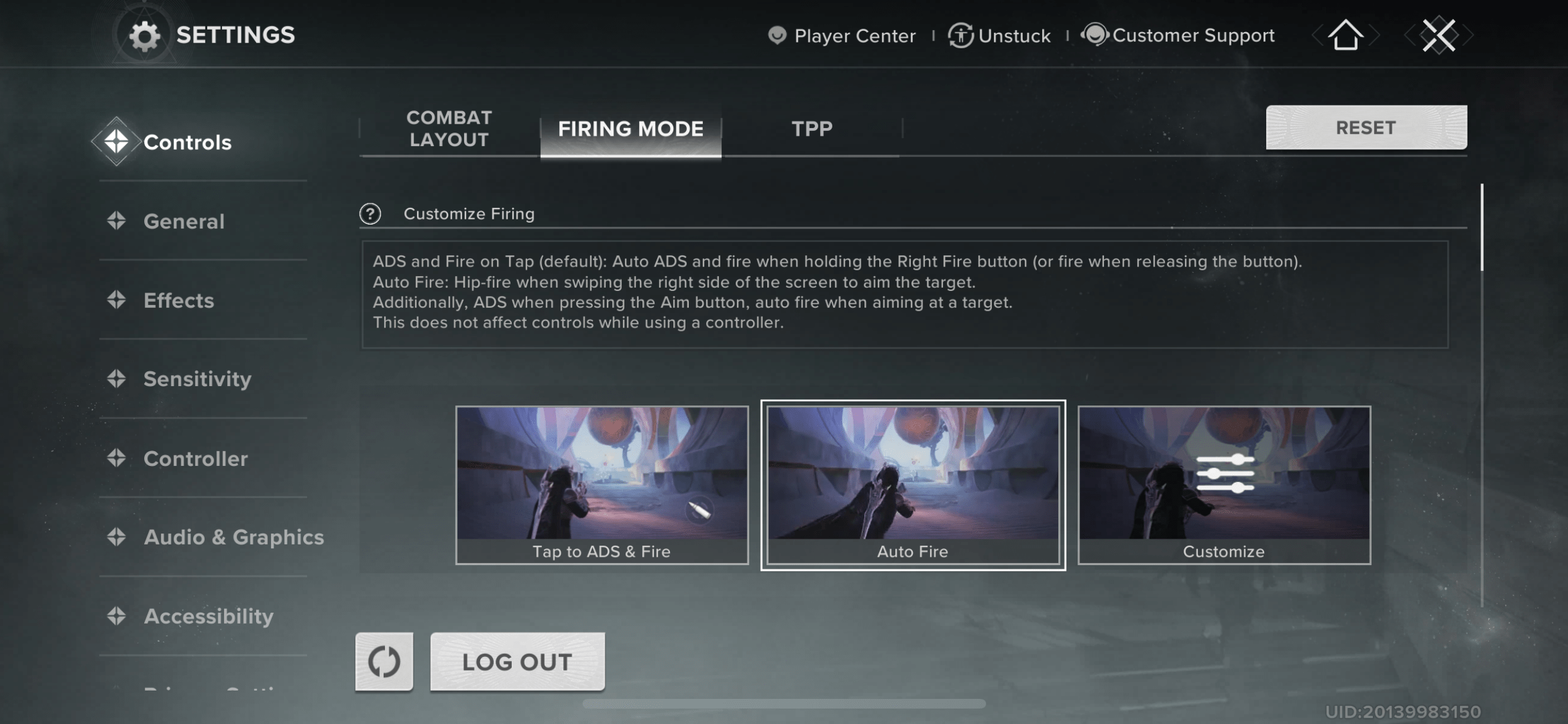Tarisland mobile interface HUD touch controls