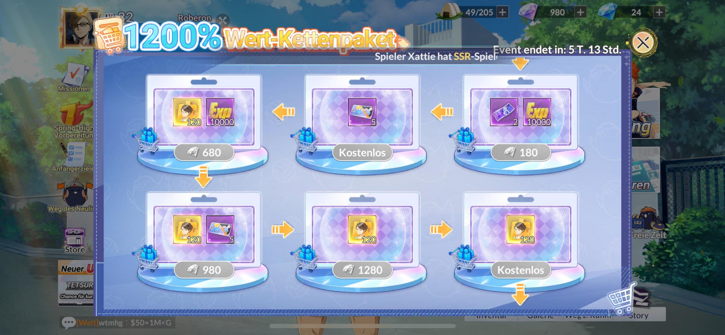 In-game store interface displaying diamond bundles and recruit ticket packs