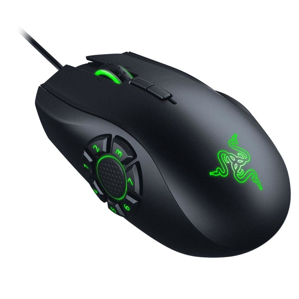 Multi-button gaming mouse thumb grid layout for MMO action bars