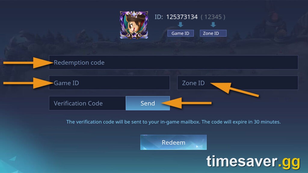 Moonton Mobile Legends official Code Exchange web portal screen