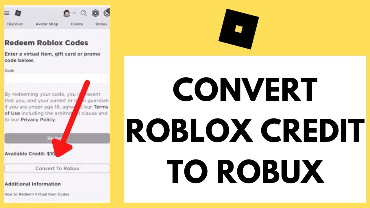 Roblox web interface showing convert credit to robux button and balance checkout