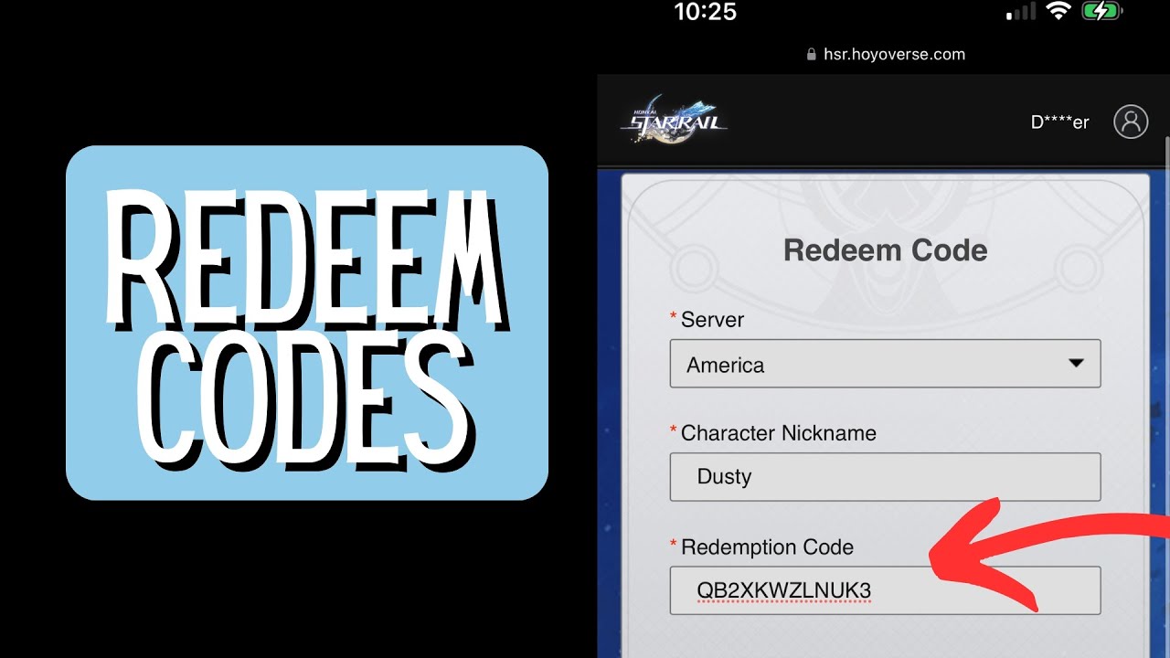 Honkai Star Rail Trailblazer phone menu showing redemption code option