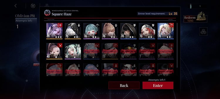 Path to Nowhere Oblivion Pit challenge selection menu