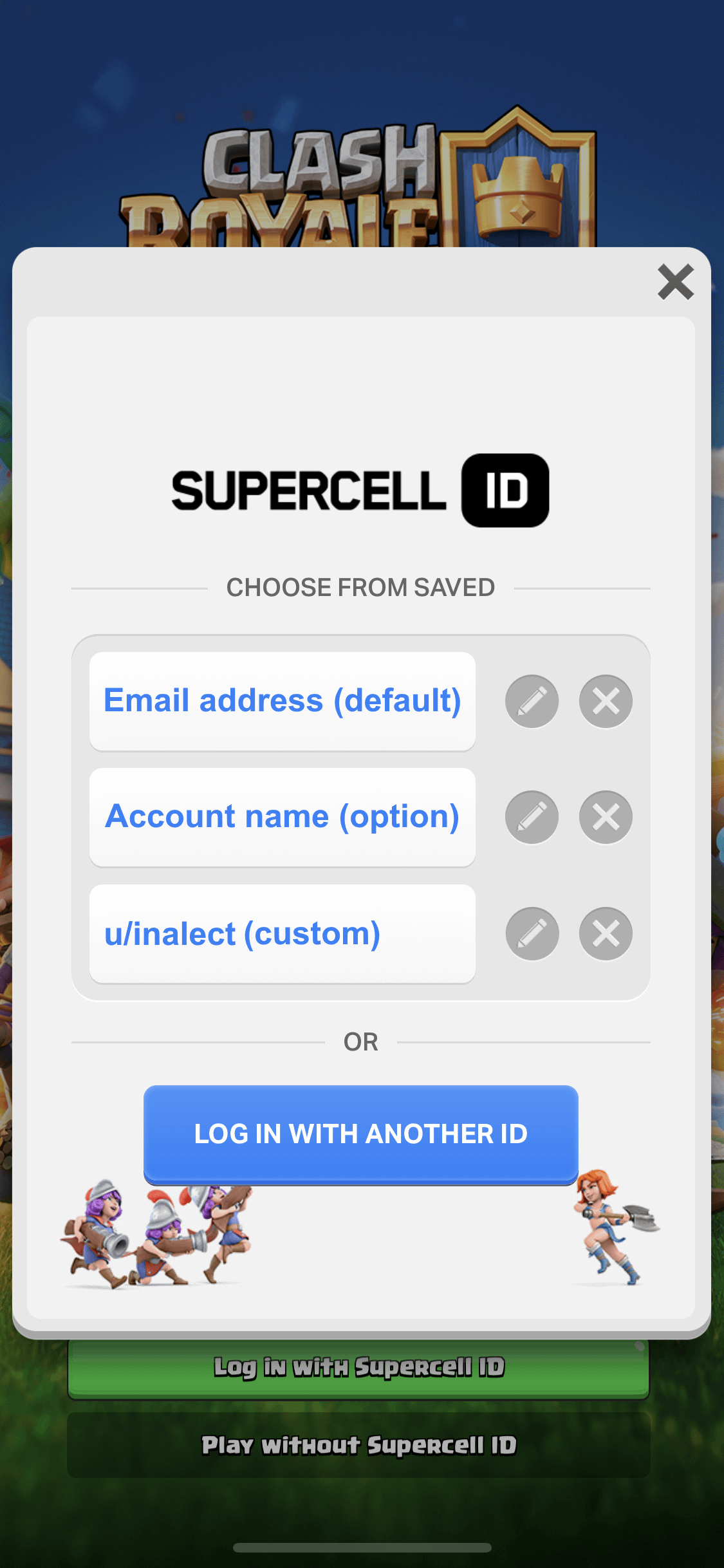 Supercell Store login page requesting Supercell ID email verification