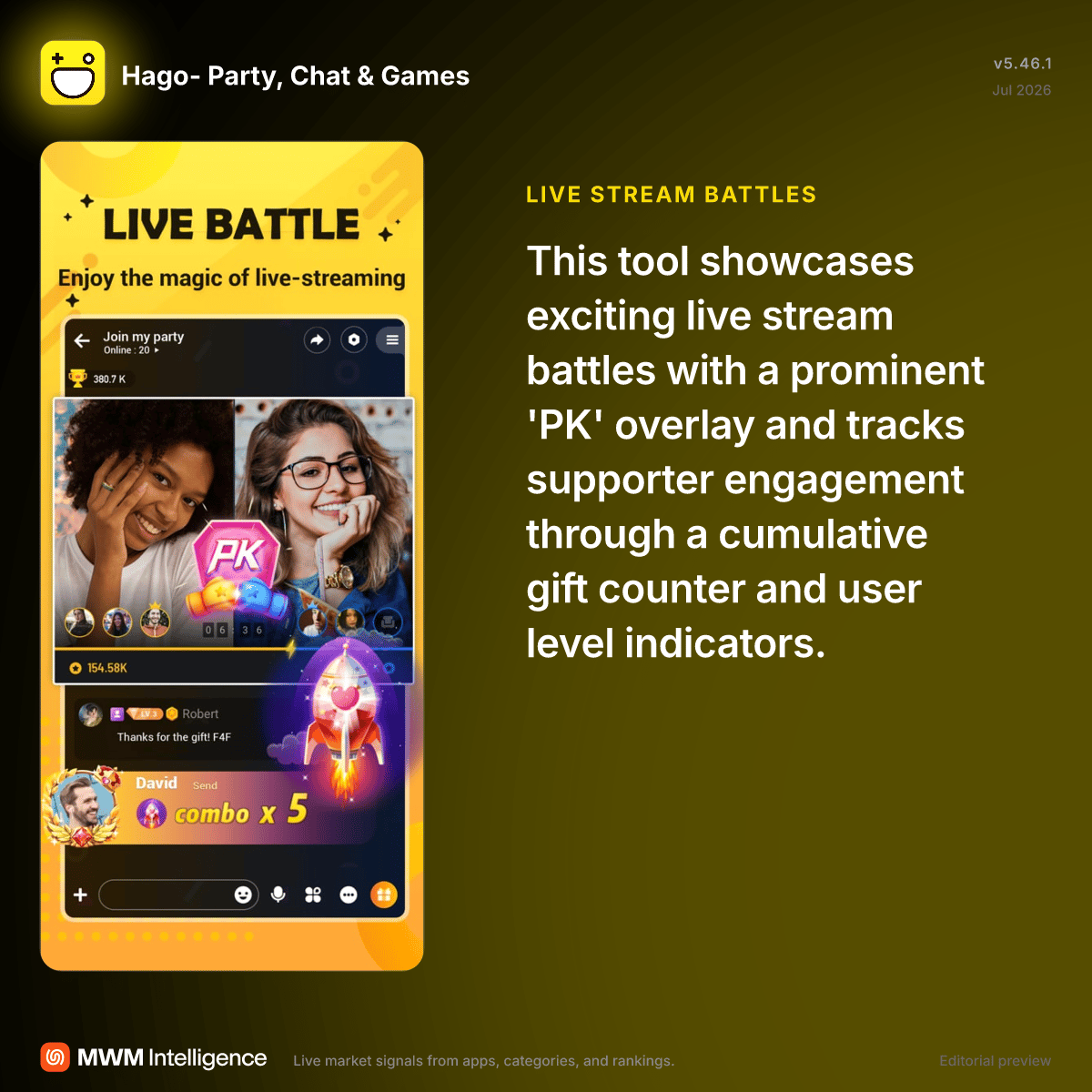 Hago app multiplayer interface displaying competitive mini-game selection