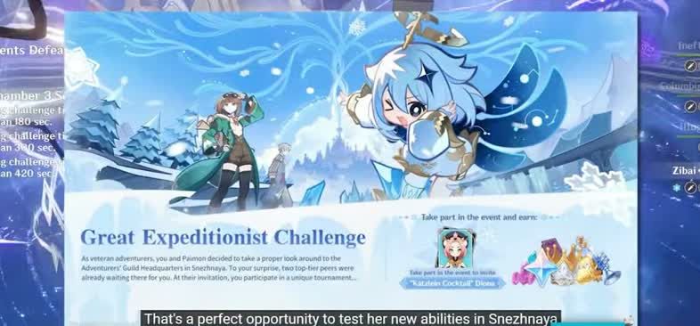 Great Expeditionist Challenge rewards Primogems Crown of Insight free Diona