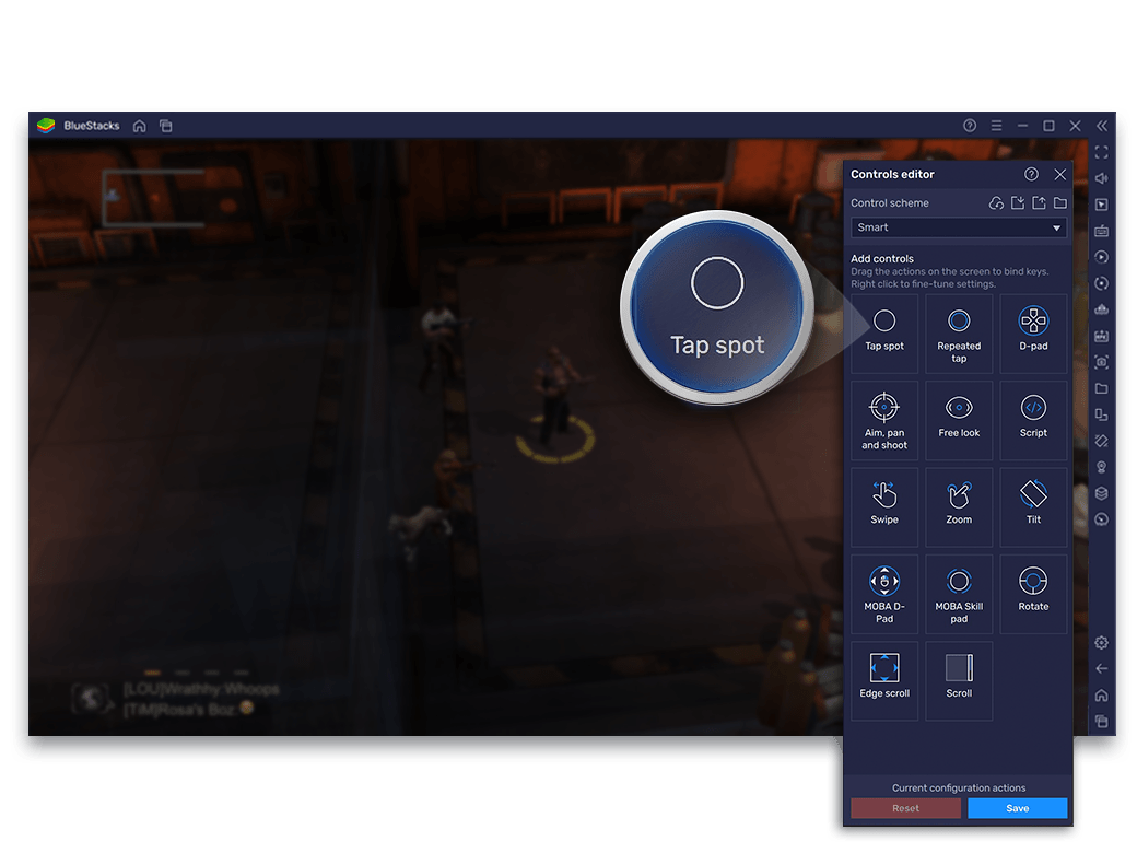 BlueStacks tap spot overlay element