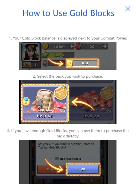 How to find your Top War Gold Bricks UID