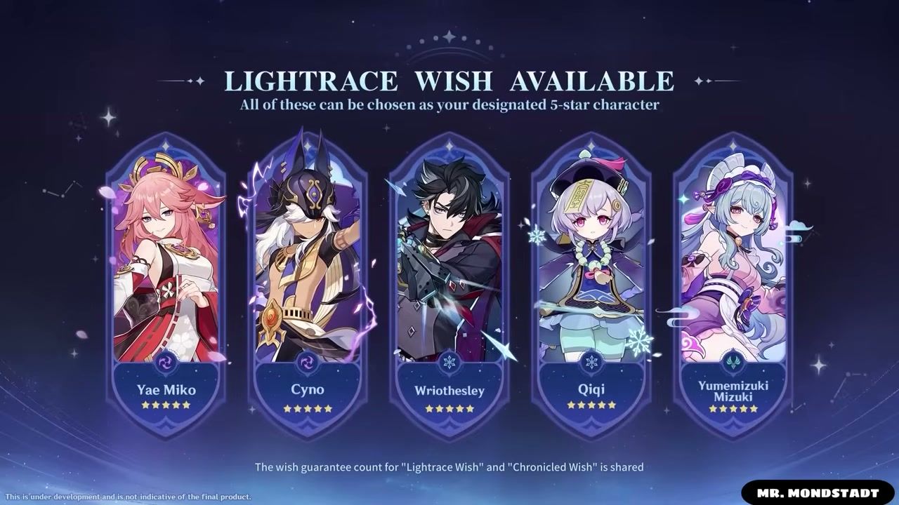 Genshin Impact returning player guide Chronicled Wish options