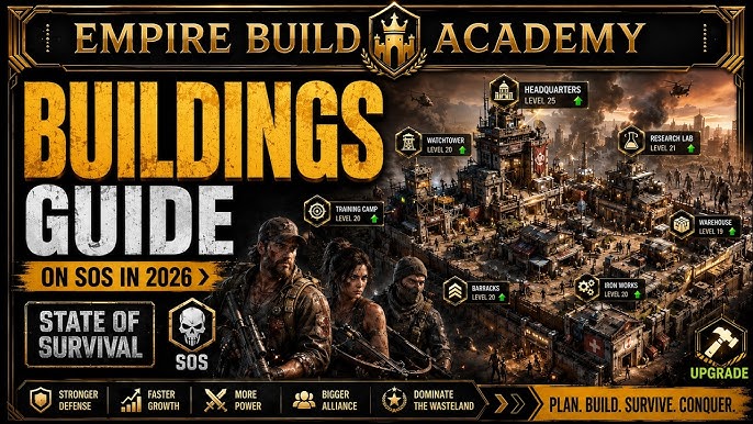 State of Survival settlement interface showing the second construction queue active