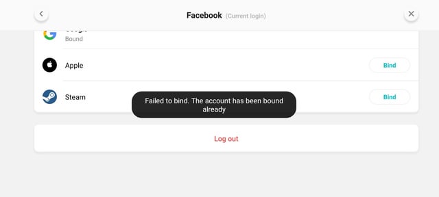 Heartopia in-game settings menu showing the account binding options