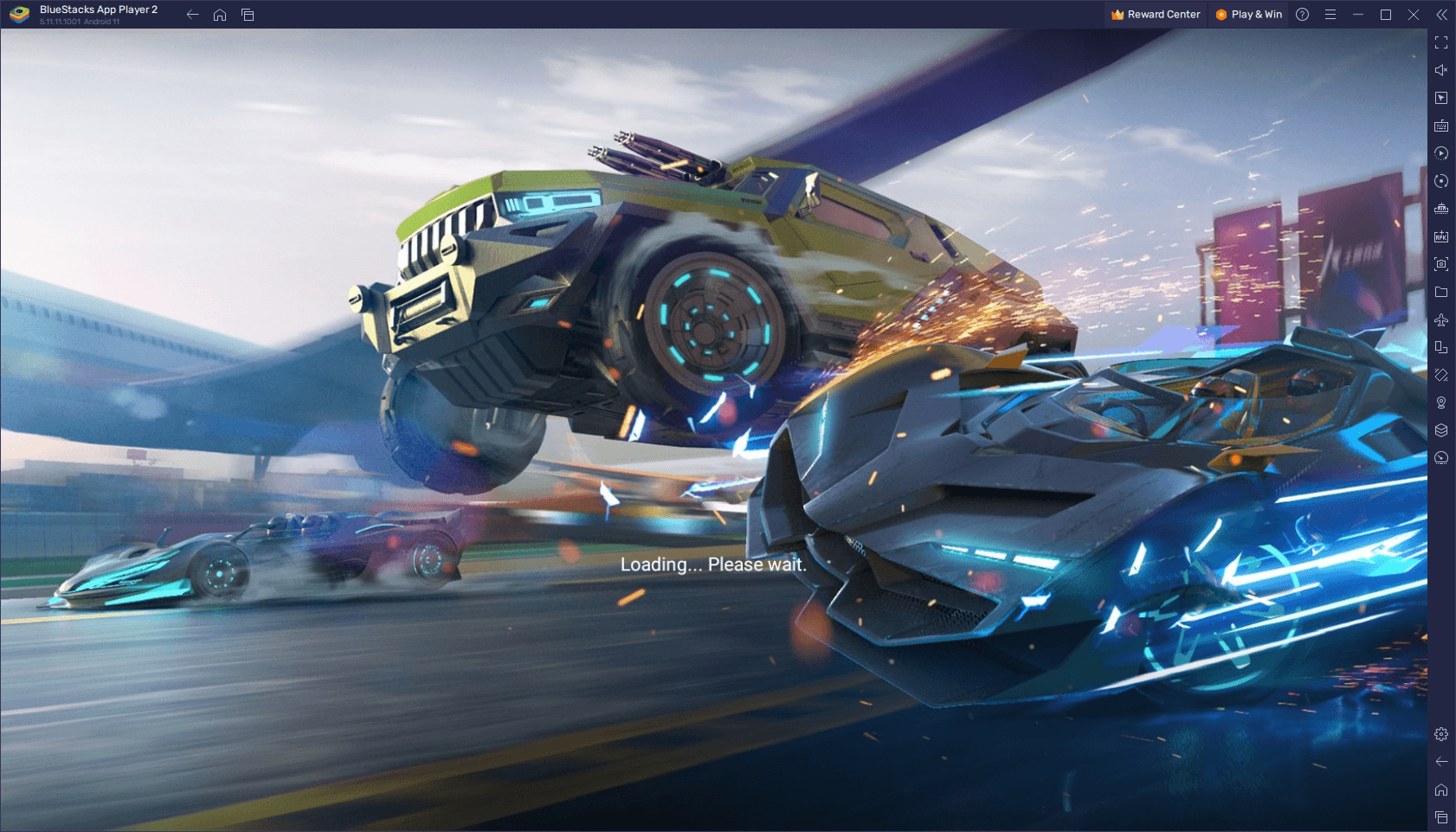 Ace Racer high-speed race car loading screen on an Android mobile device