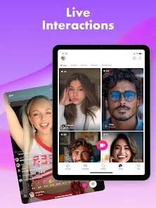 Tango Live mobile broadcast interface displaying live video feed, active audience chat, and interactive screen features